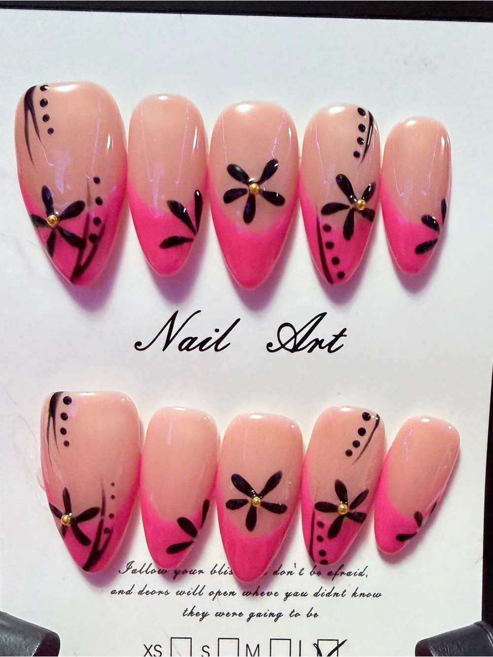 Pink Floral Nail Press-Ons